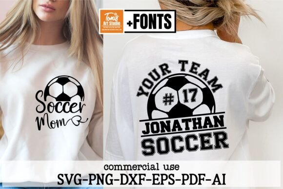 Custom Soccer Name and Number SVG PNG