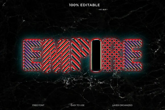 Empire 3D Text Effect: Bold Neon Stripes Meet Gritty Grunge