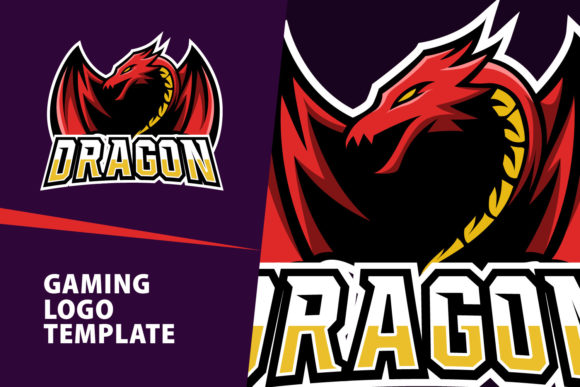 Flying Dragon Mascot: A Bold Gaming Logo Design Template