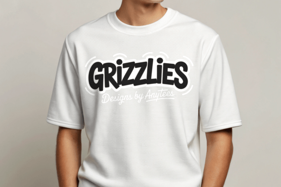 Grizzlies Mascot PNG: Groovy Retro Design for Spirit Gear