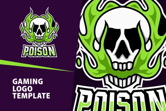 Poison Skull Mascot: A Gaming Logo Design for Bold Brands