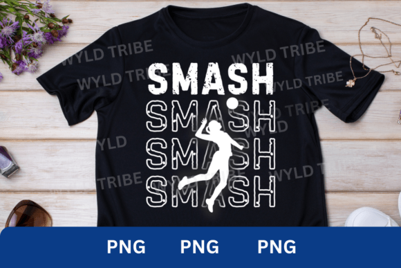 Powerful Design Elements: The Smash Volleyball PNG Action Graphic
