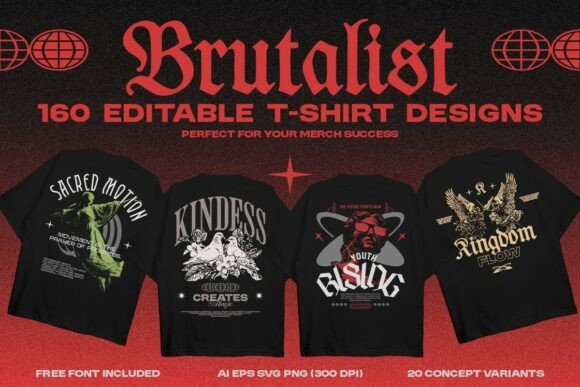 Raw Edge Design: The Brutalist T-Shirt Bundle for Streetwear