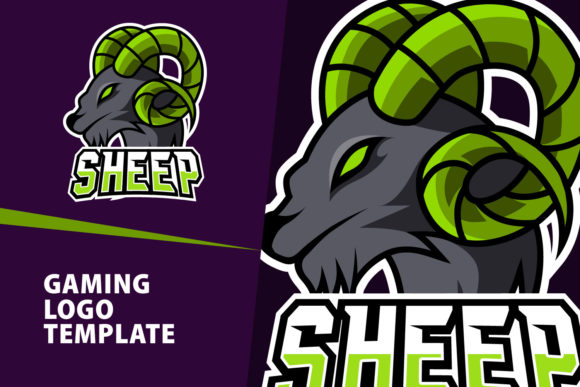 Sheep Mascot Gaming Logo Design: Vector Template for Streamers