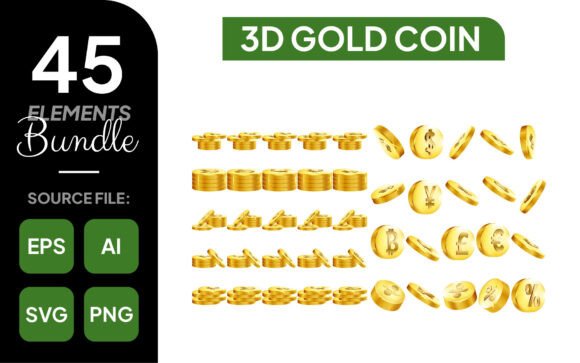 Transform Your Visuals with a 3D Gold Coin Collection